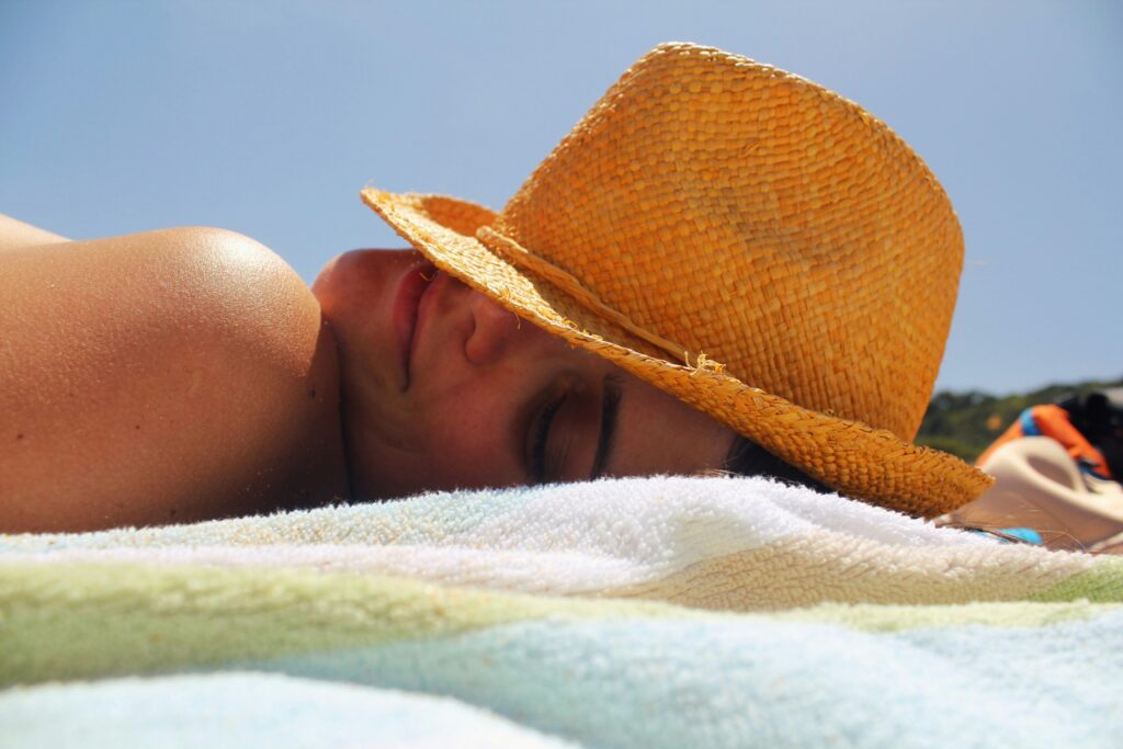 lounging in the sun